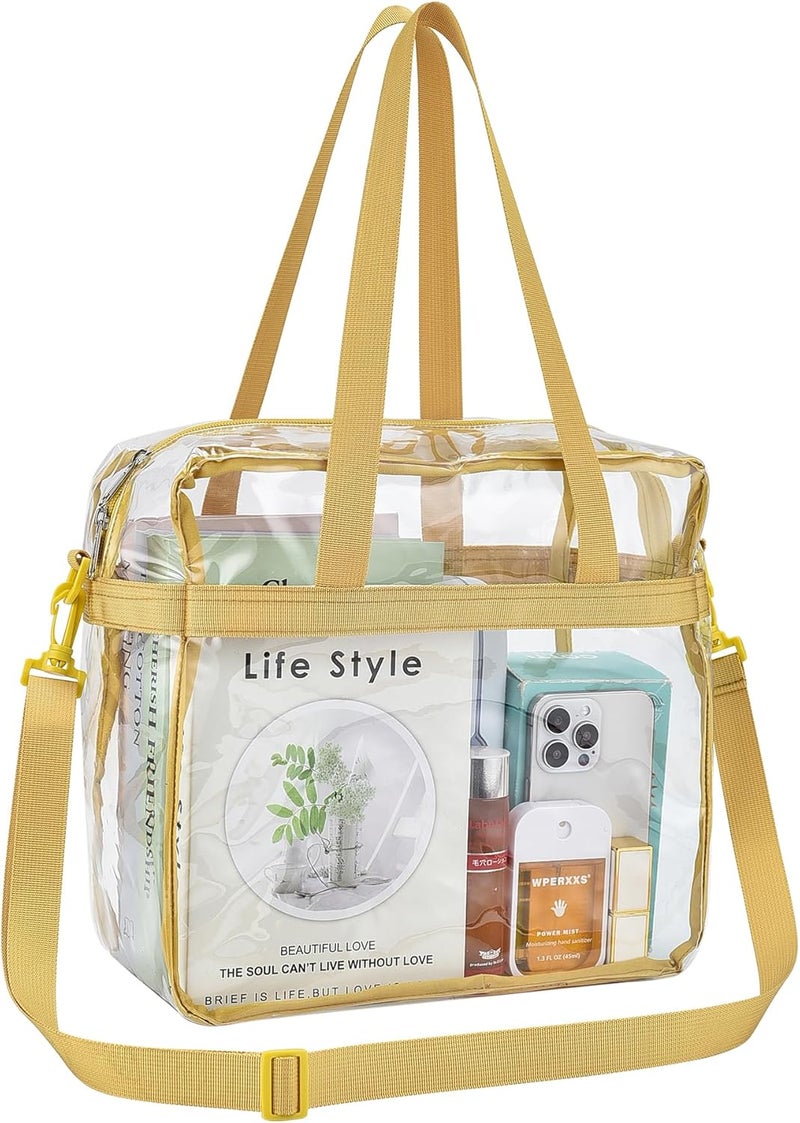 USPECLARE Clear Tote Bag for Stadium Events, 12x6x12 Transparent Stadium Bag for Work, Sports Games,Gym，Concerts - Image 1